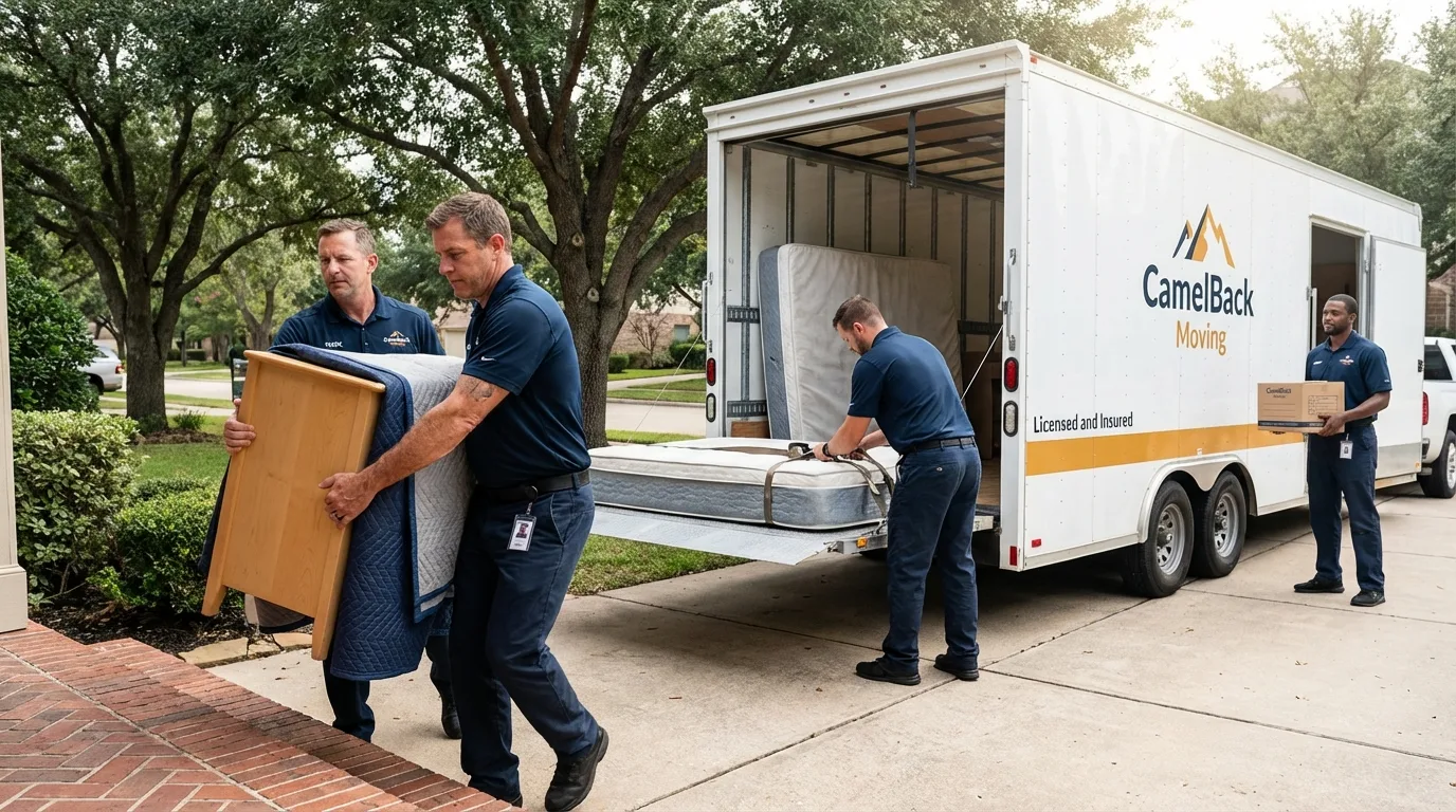 Crew loading residential truck for cross-state move from Catonsville, MD